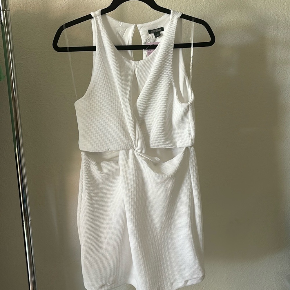 White Twist Front Dress